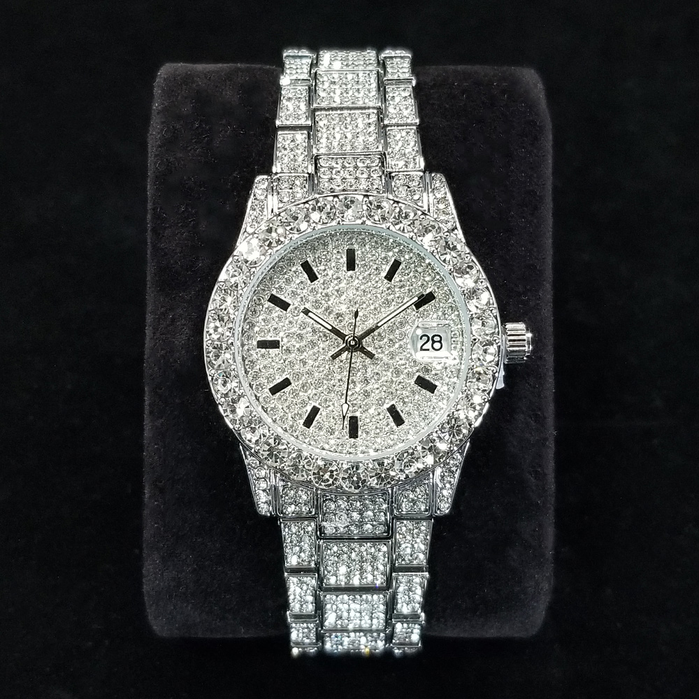 Anti-Magnetic Watch - Elegante diamante relógios moda feminina prata