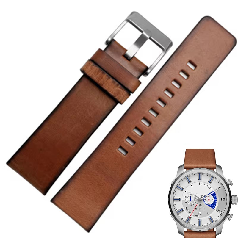 Diesel Watches Smartwatch - Pulseira de couro retrô masculina, pulseira