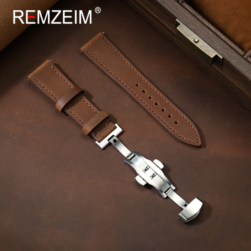 Smartwatch Vintage Watches For Men - Masculino feminino unissex crazy horse pulseiras