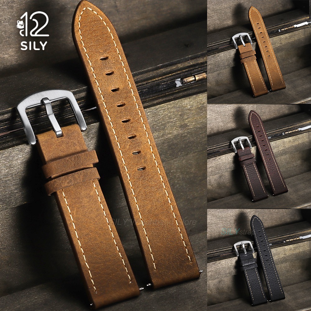 Smartwatch Vintage Watches For Men - Pulseira de Couro de Bezerro 20/22mm