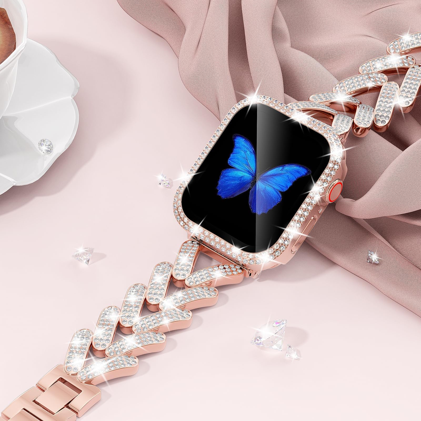 Smartwatch Slim Watches For Men - Pulseira brilhante para apple watch, pulseira