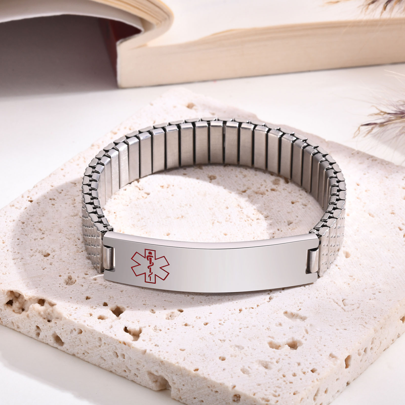 Bracelet Link Remover - Vnox-Aço Inoxidável Medical Alert ID Pulseira