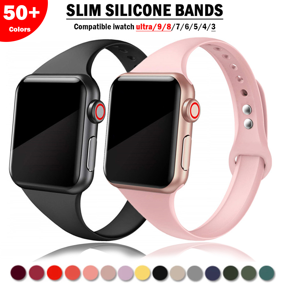 Smartwatch Slim Watches For Men - Pulseira de Silicone Slim para Apple