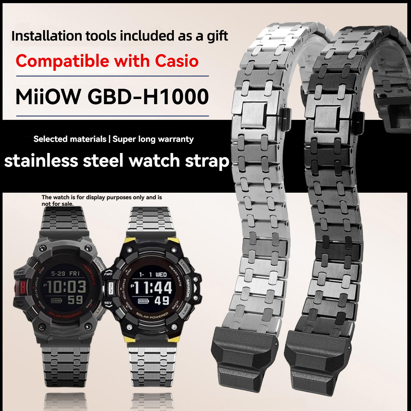 Smartwatch Casio Watches For Men - Pulseira de relógio de aço inoxidável