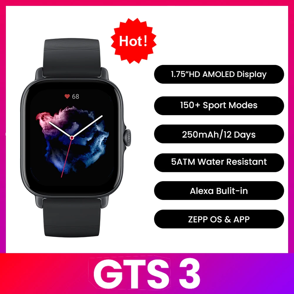 Smartwatch Refurbished Watches - Smartwatch Amazfit GTS 3, à prova