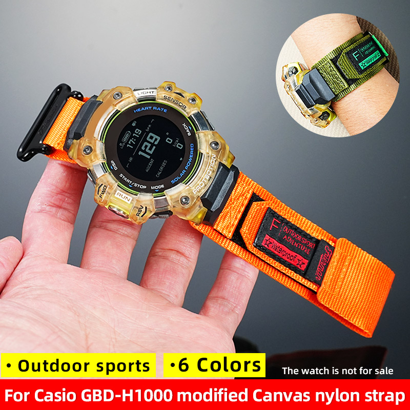 Gbd h1000 pulseira de lona par - Smartwatch Casio Watches For Men avaliação e preço