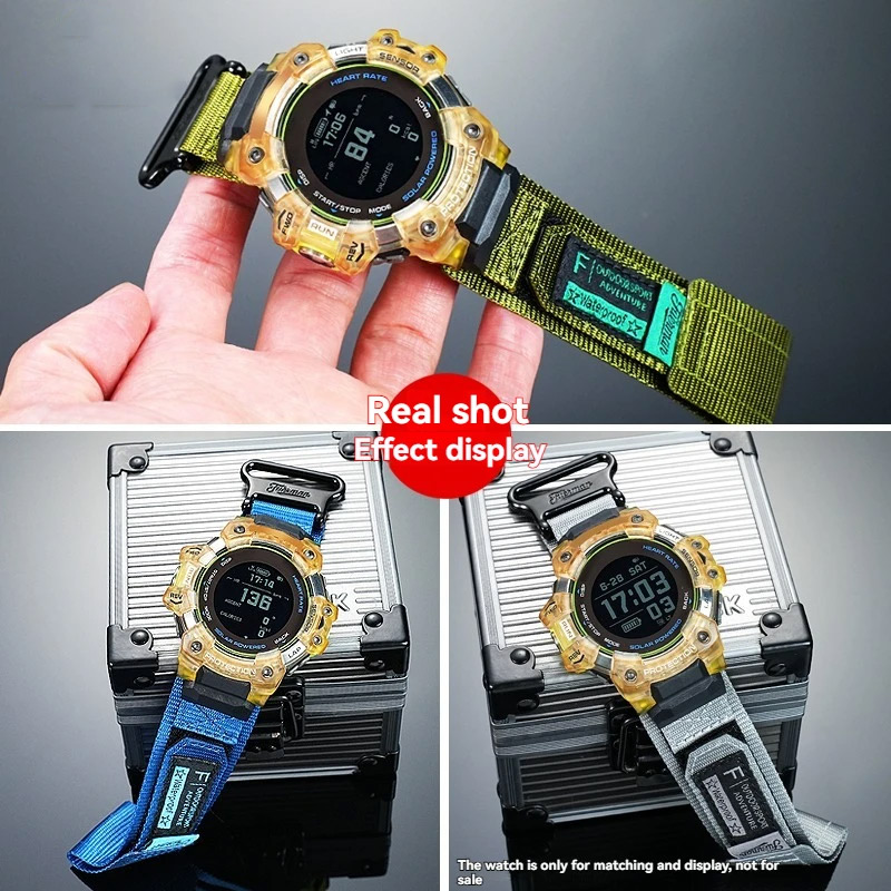 Gbd h1000 pulseira de lona par - Smartwatch Casio Watches For Men avaliação e preço