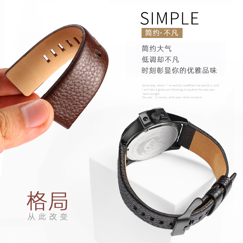 cowhide watchband For Diesel D - Diesel Watches Smartwatch avaliação e preço