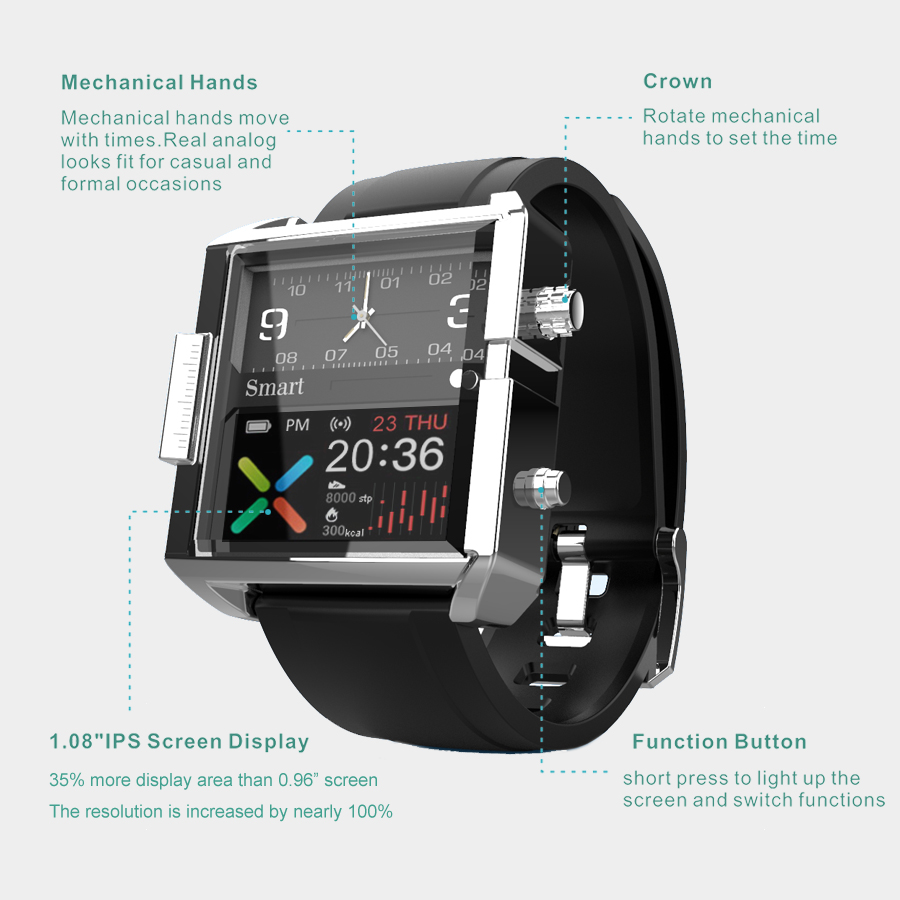 Smartwatch híbrido T9 com moni - Hybrid Smartwatch avaliação e preço