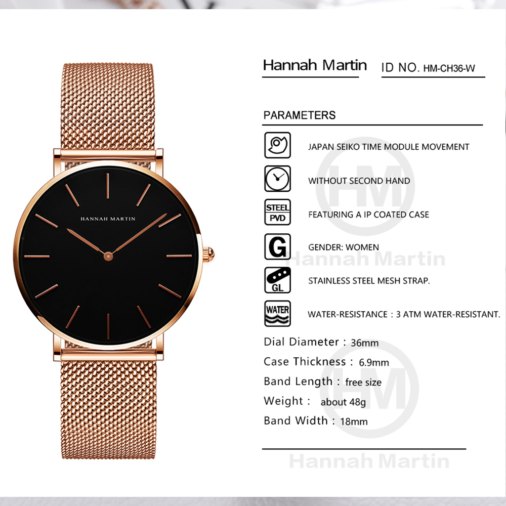 Hannah martin marca superior r - Minimalist Thin Watch avaliação e preço